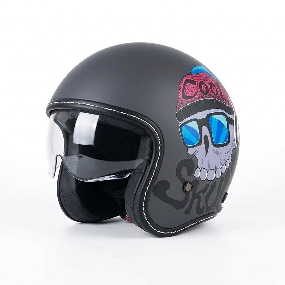 Premium Retro Open-Face Motorcycle Helmet – DOT & ECE Approved
