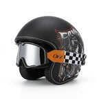 Premium Retro Open-Face Motorcycle Helmet – DOT & ECE Approved