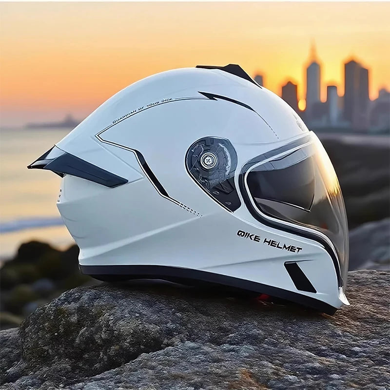 BikerForge Apex Full-Face Helmet — Two Visors Included, DOT Certified
