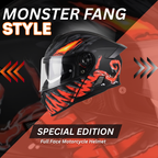 Monster Fang Motorbike DOT Approved Full Face Helmets