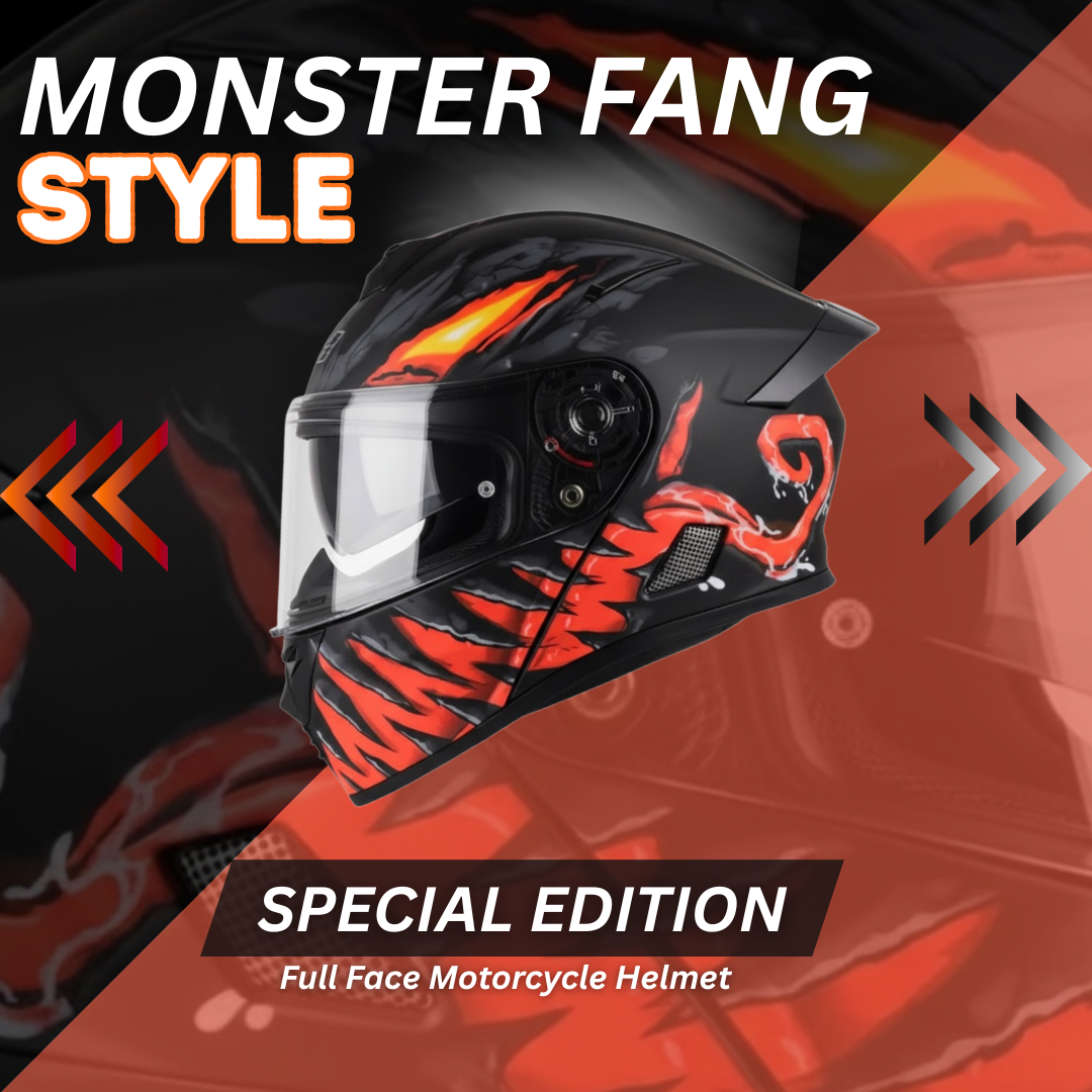 Monster Fang Motorbike DOT Approved Full Face Helmets