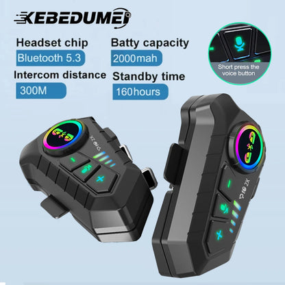 P10 2X Motorcycle Helmet Intercom (2-Rider, 300m, IPS6, BT 5.3)