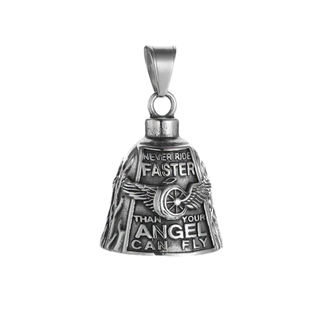 Motorcycle Bell Angel Wing "Never Ride Faster Than Your Angel Can Fly"