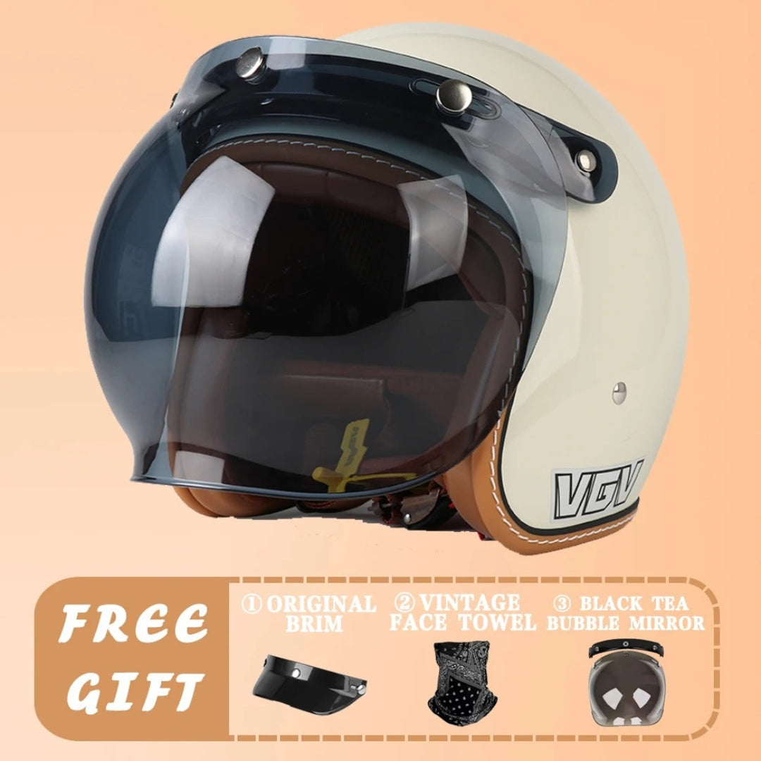 EchoRetro Classic Open Face Helmet – DOT/ECE Approved