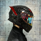 BikerForge Vertex Carbon Full-Face Helmet — Real Carbon Fibre, DOT Certified