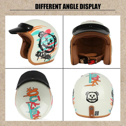 NOSPEAK Retro Motorcycle Helmet + 1 Goggles free