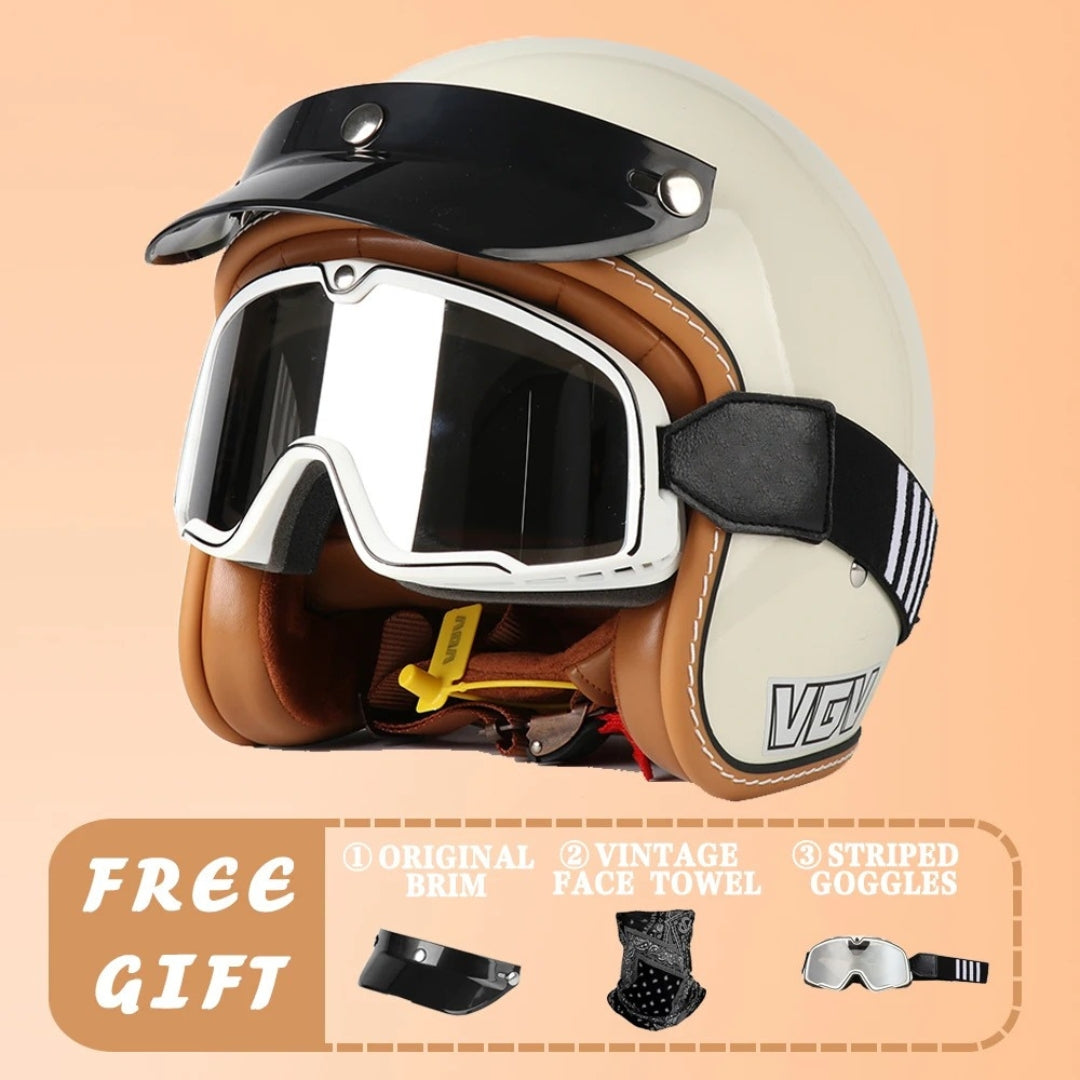 EchoRetro Classic Open Face Helmet – DOT/ECE Approved