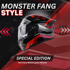 Monster Fang Motorbike DOT Approved Full Face Helmets