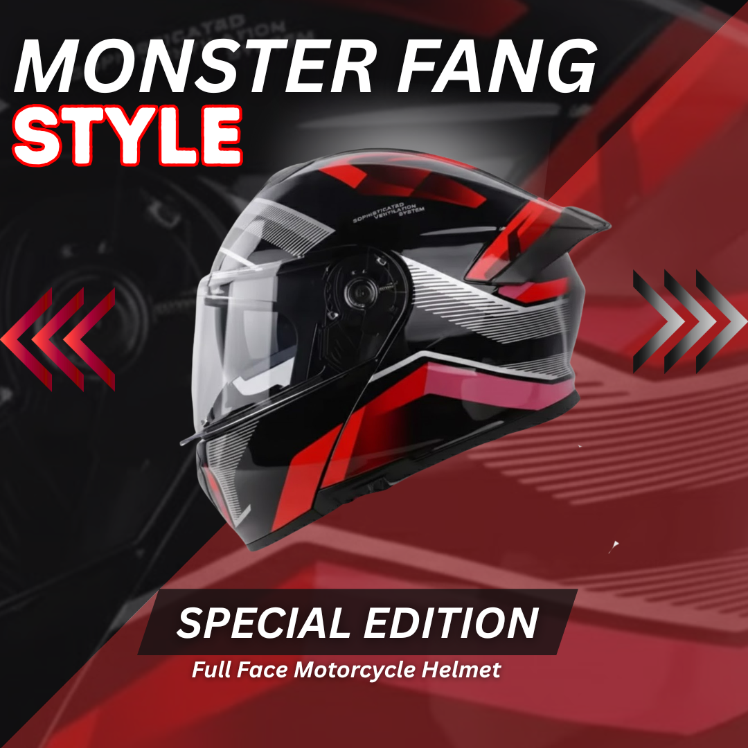 Monster Fang Motorbike DOT Approved Full Face Helmets