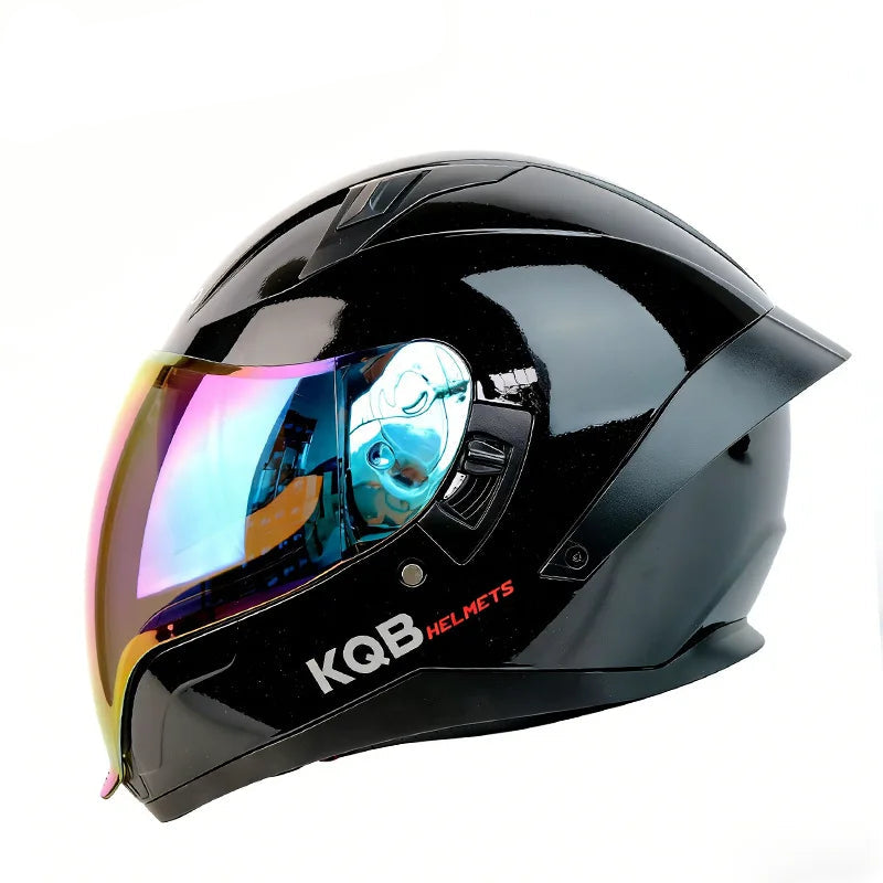 BikerForge Vista Full-Face Helmet — Dual Visor, Bluetooth Ready
