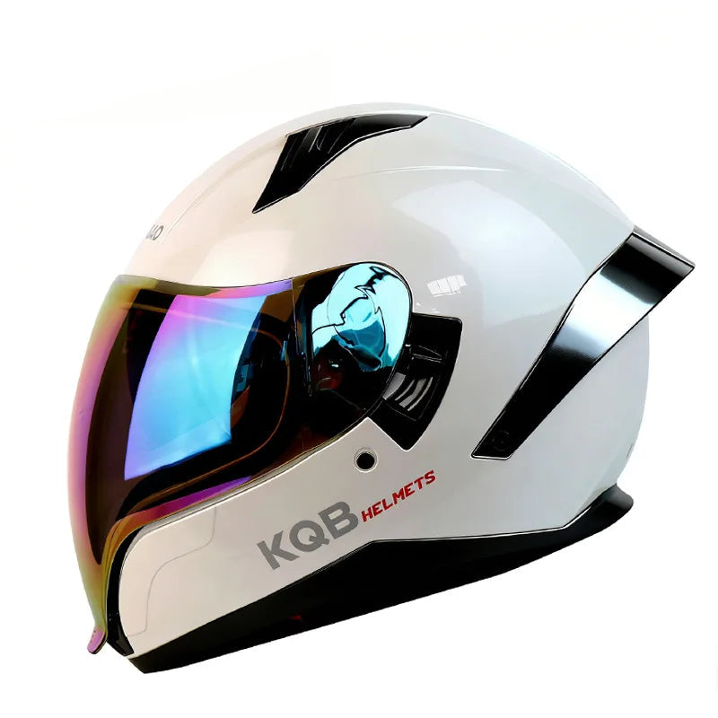 BikerForge Vista Full-Face Helmet — Dual Visor, Bluetooth Ready