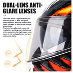 Monster Fang Motorbike DOT Approved Full Face Helmets
