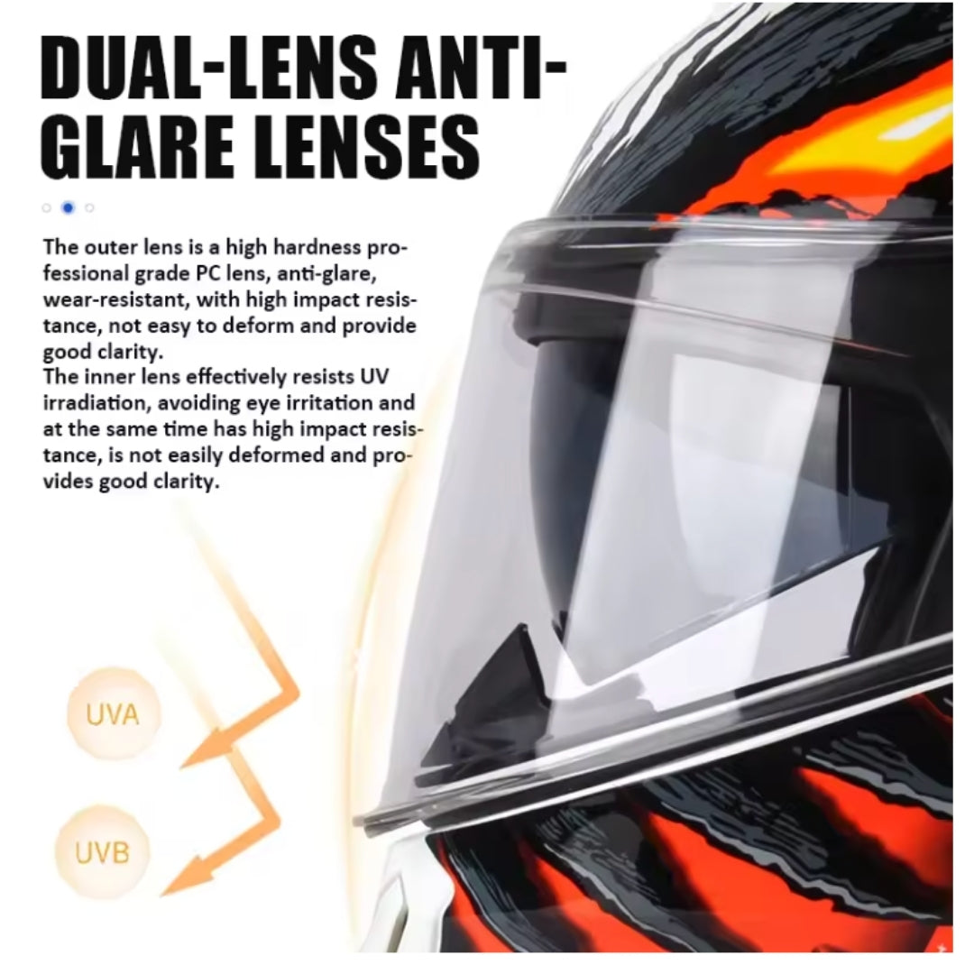 Monster Fang Motorbike DOT Approved Full Face Helmets