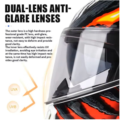 Monster Fang Motorbike DOT Approved Full Face Helmets