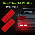 10pcs Motorcycle Car Bumper Reflective Safety Strip Stickers