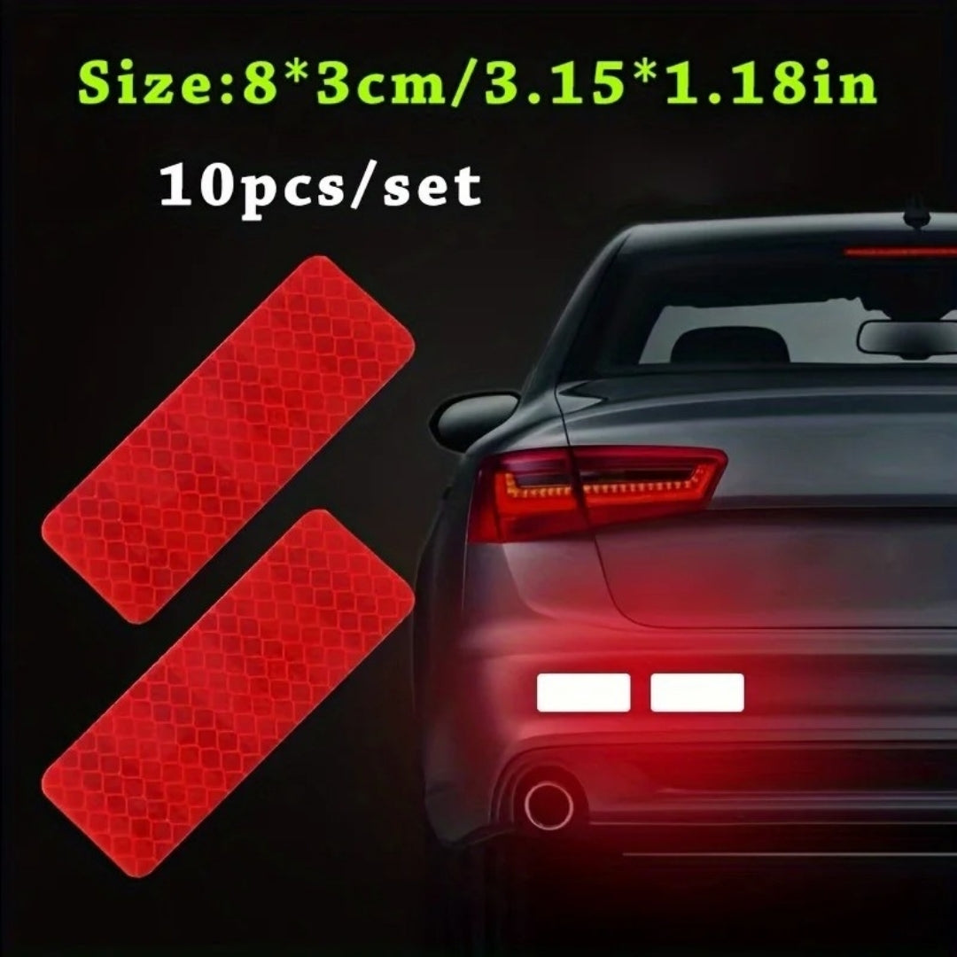 10pcs Motorcycle Car Bumper Reflective Safety Strip Stickers
