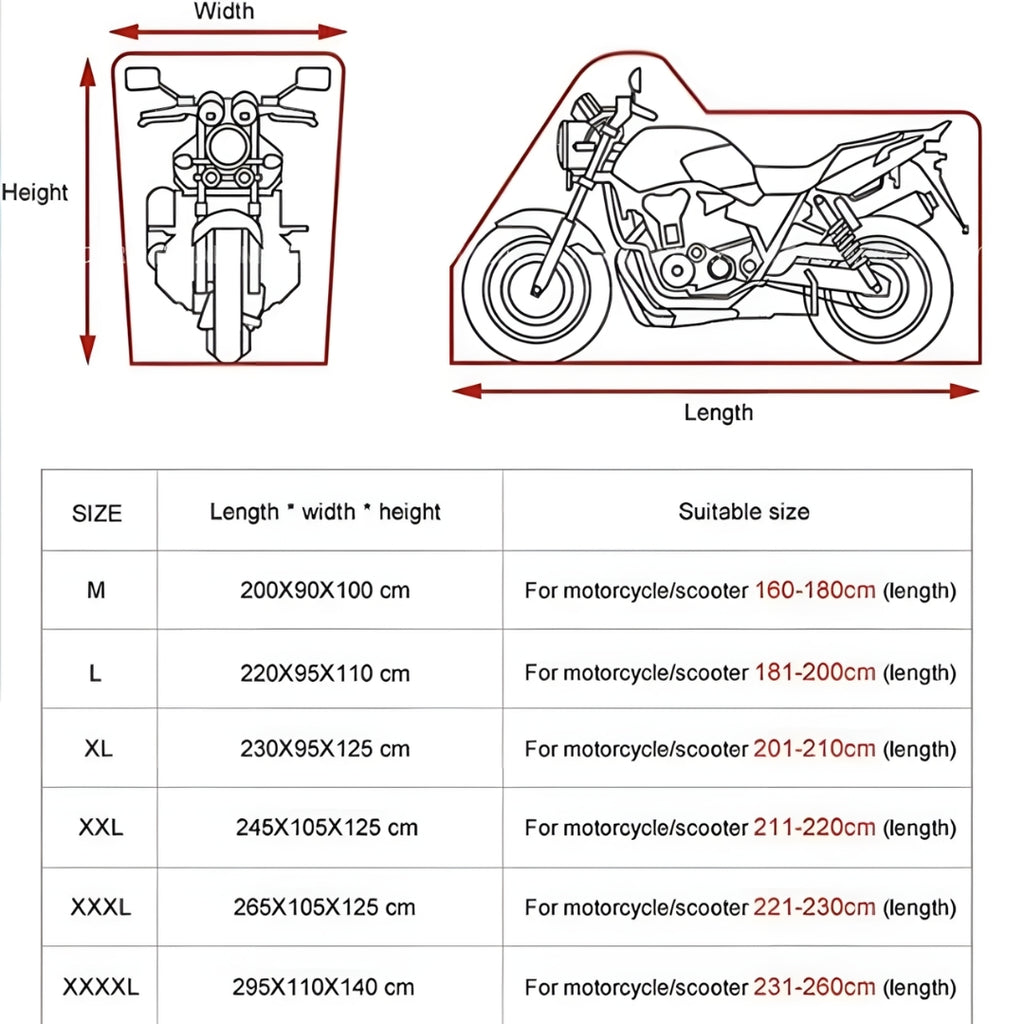 Motorcycle Cover Rain Protection and Sun Protection Built-in Anti-theft Buckle Dust Jacket