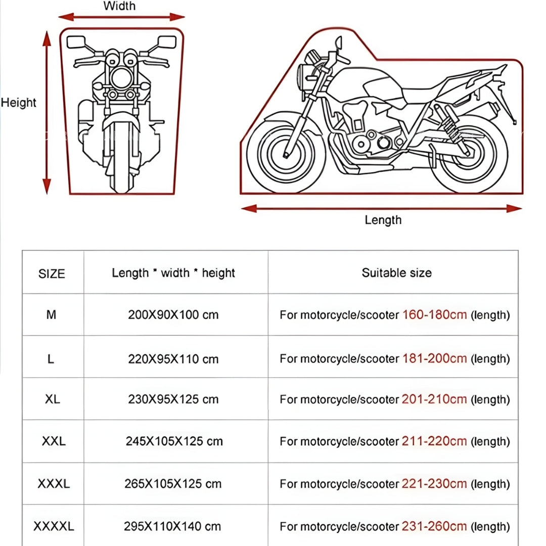Motorcycle Cover Rain Protection and Sun Protection Built-in Anti-theft Buckle Dust Jacket