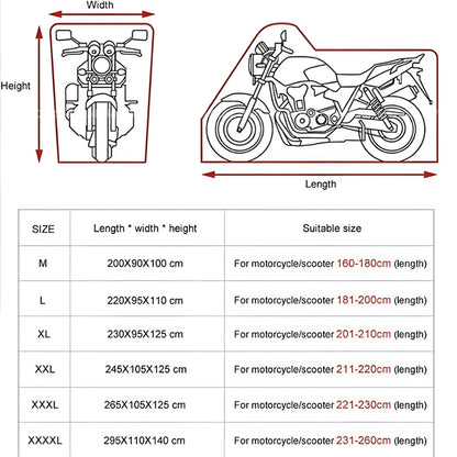 Motorcycle Cover Rain Protection and Sun Protection Built-in Anti-theft Buckle Dust Jacket