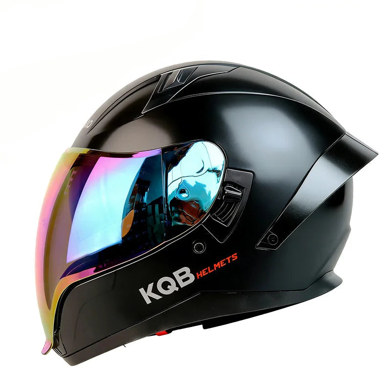 BikerForge Vista Full-Face Helmet — Dual Visor, Bluetooth Ready