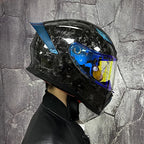 BikerForge Vertex Carbon Full-Face Helmet — Real Carbon Fibre, DOT Certified