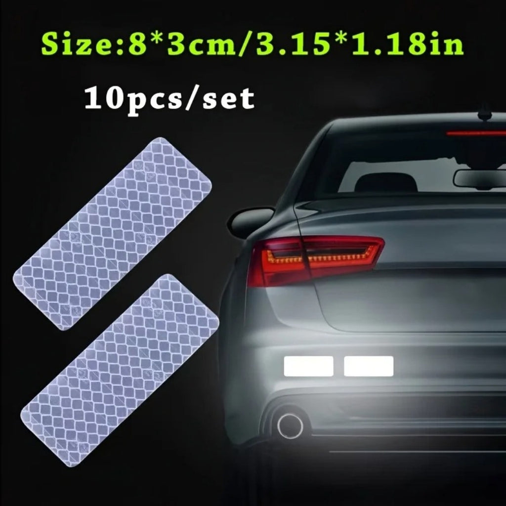 10pcs Motorcycle Car Bumper Reflective Safety Strip Stickers