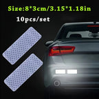 10pcs Motorcycle Car Bumper Reflective Safety Strip Stickers