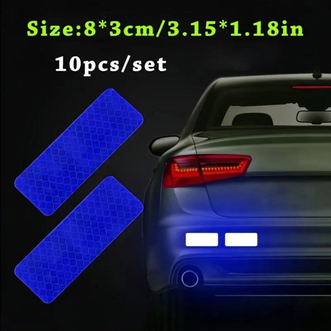 10pcs Motorcycle Car Bumper Reflective Safety Strip Stickers