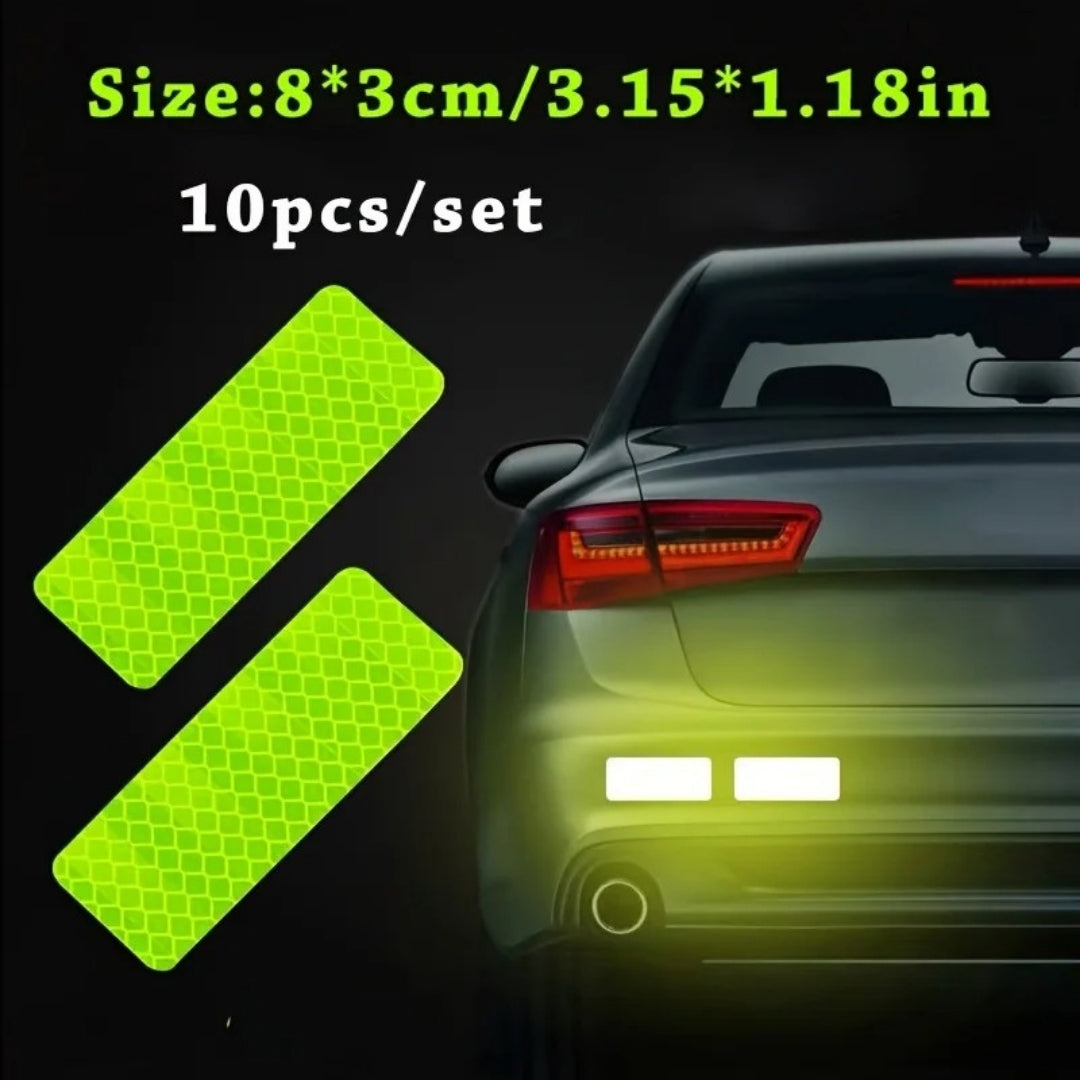10pcs Motorcycle Car Bumper Reflective Safety Strip Stickers