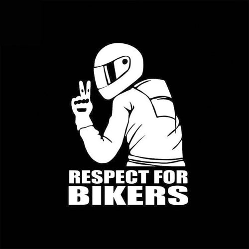 1pc Respect For Bikers 3D Motorcycle Vinyl Sticker Decorative Reflective Car Decals 15x11CM