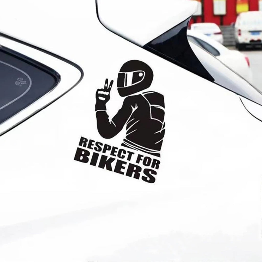 1pc Respect For Bikers 3D Motorcycle Vinyl Sticker Decorative Reflective Car Decals 15x11CM