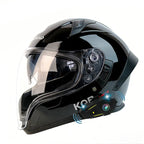 BikerForge Vista Full-Face Helmet — Dual Visor, Bluetooth Ready