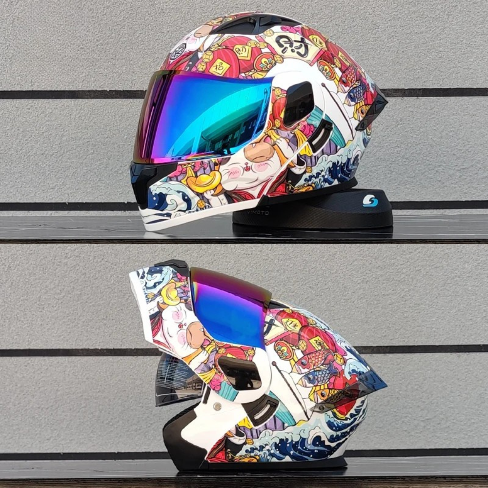 Motorcycle Full Face Modular Flip Helmet DOT Approval