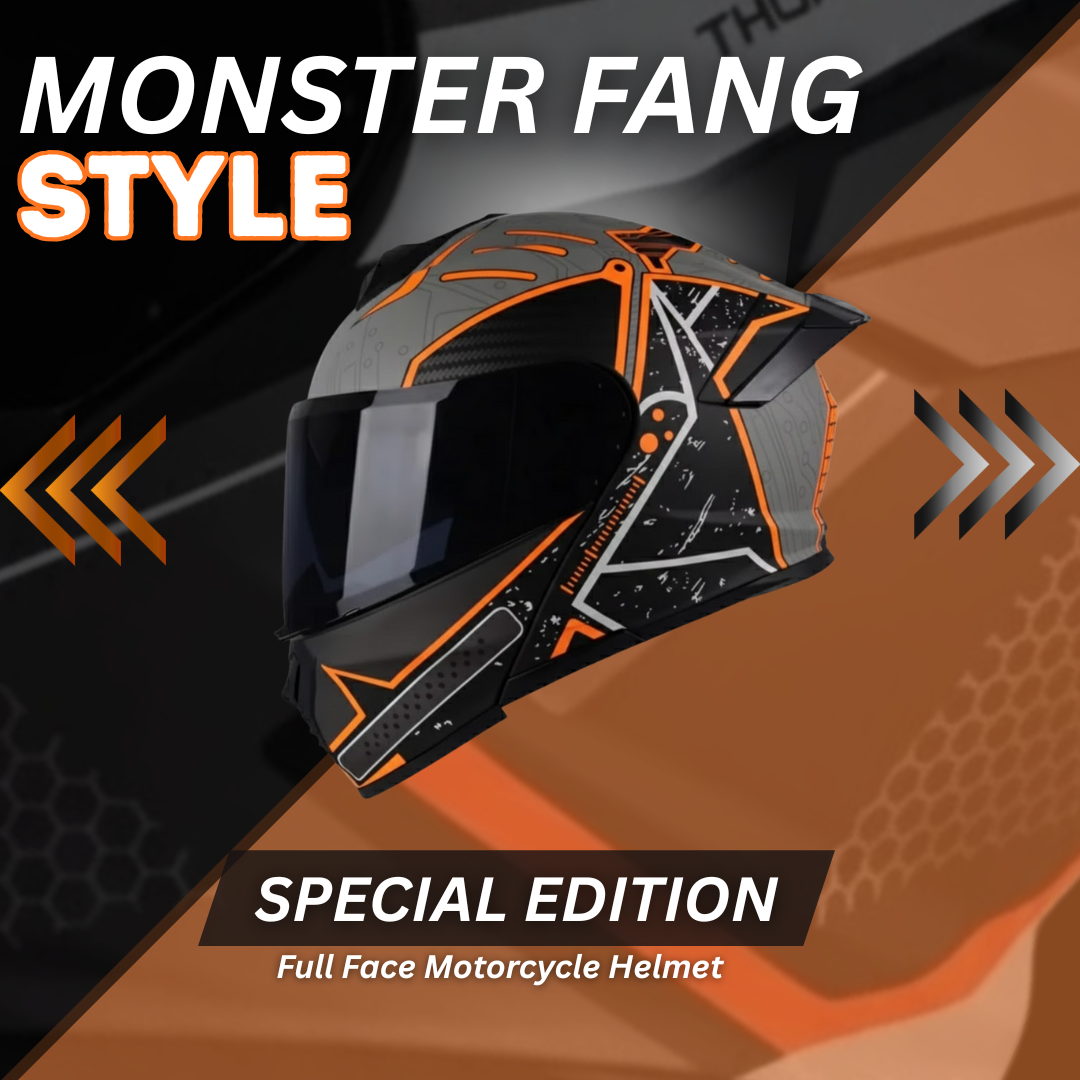 Monster Fang Motorbike DOT Approved Full Face Helmets
