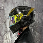 BikerForge Vertex Carbon Full-Face Helmet — Real Carbon Fibre, DOT Certified
