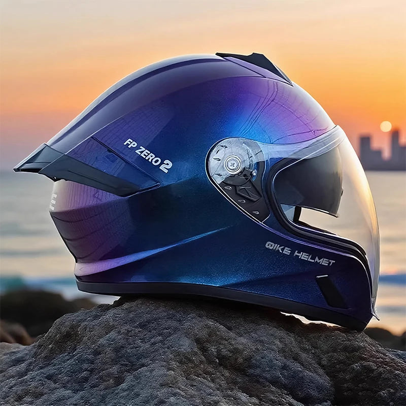 BikerForge Apex Full-Face Helmet — Two Visors Included, DOT Certified
