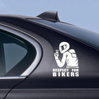 1pc Respect For Bikers 3D Motorcycle Vinyl Sticker Decorative Reflective Car Decals 15x11CM