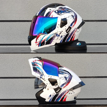Motorcycle Full Face Modular Flip Helmet DOT Approval