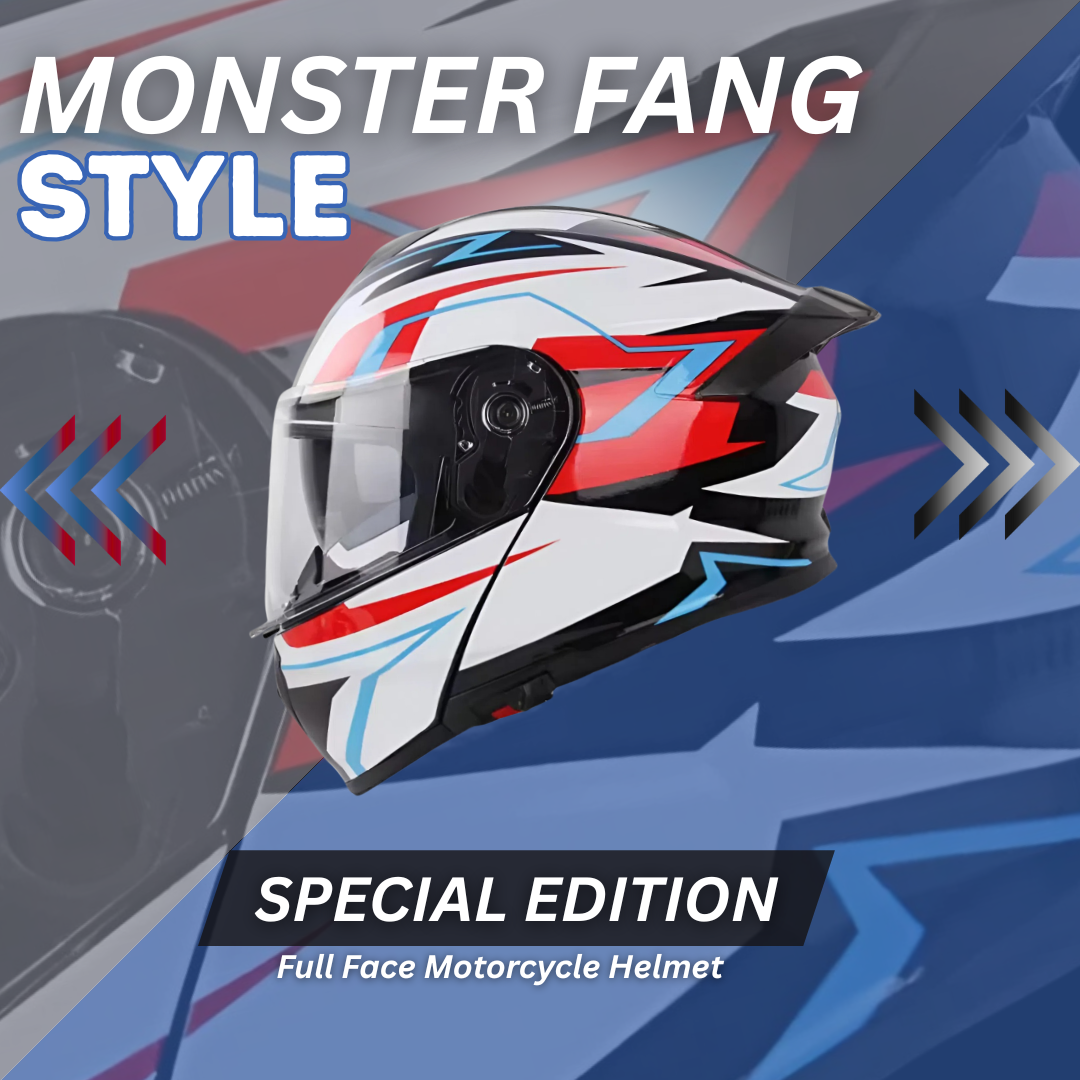 Monster Fang Motorbike DOT Approved Full Face Helmets