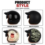 Vintage Motorcycle Helmet Open-Face