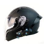 BikerForge Vista Full-Face Helmet — Dual Visor, Bluetooth Ready