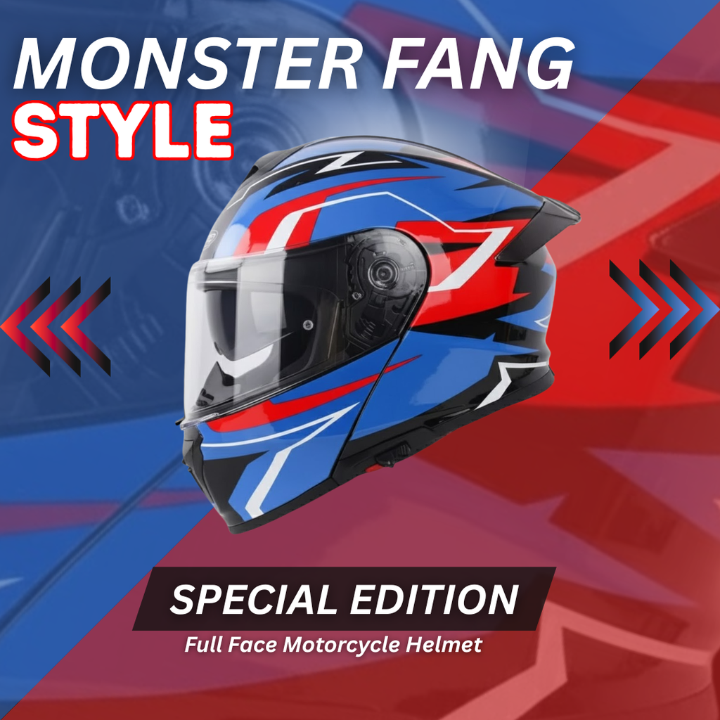 Monster Fang Motorbike DOT Approved Full Face Helmets