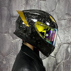 BikerForge Vertex Carbon Full-Face Helmet — Real Carbon Fibre, DOT Certified