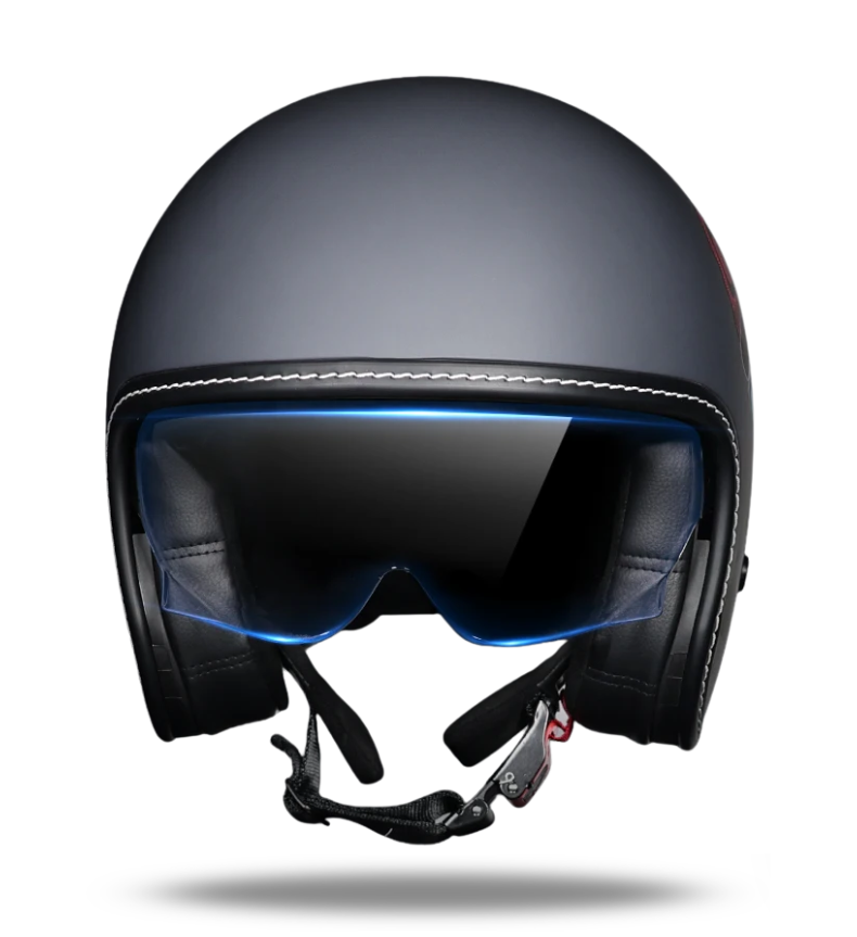 Premium Retro Open-Face Motorcycle Helmet – DOT & ECE Approved